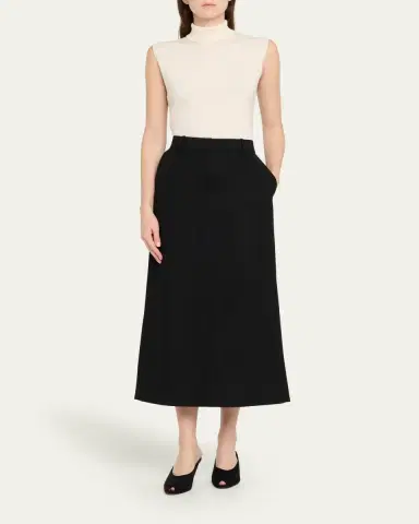 TOTEME Low-Waist Tailored Straight Midi Skirt | Thumbnail 2 TOTEME Low-Waist Tailored Straight Midi Skirt | Thumbnail 2
