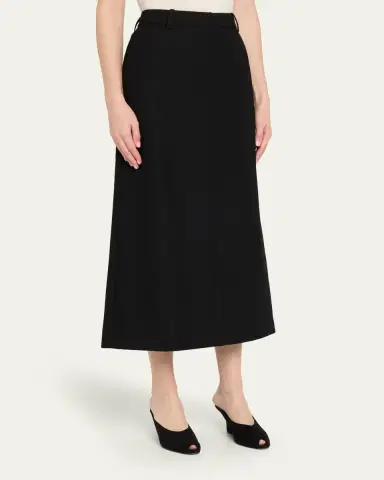 TOTEME Low-Waist Tailored Straight Midi Skirt | Thumbnail 4 TOTEME Low-Waist Tailored Straight Midi Skirt | Thumbnail 4