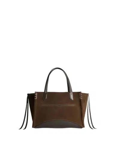 JW Anderson Loafer Cabas Suede & Leather Shoulder Bag | Thumbnail 1 JW Anderson Loafer Cabas Suede & Leather Shoulder Bag | Thumbnail 1