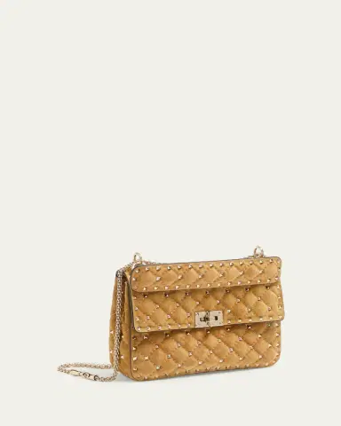 Valentino Garavani Quilted Rockstud Suede Shoulder Bag | Thumbnail 2