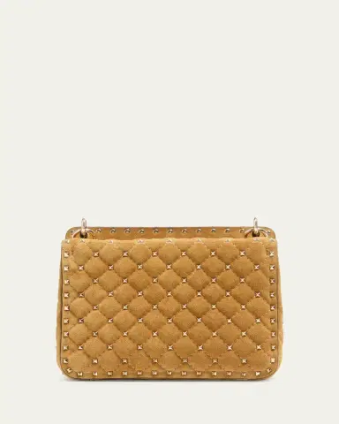 Valentino Garavani Quilted Rockstud Suede Shoulder Bag | Thumbnail 3