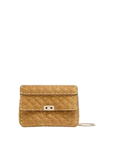 Valentino Garavani Quilted Rockstud Suede Shoulder Bag | Thumbnail 1
