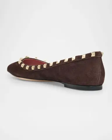 Valentino Garavani 5mm Rockstud Suede Ballerina Flats | Thumbnail 4 Valentino Garavani 5mm Rockstud Suede Ballerina Flats | Thumbnail 4