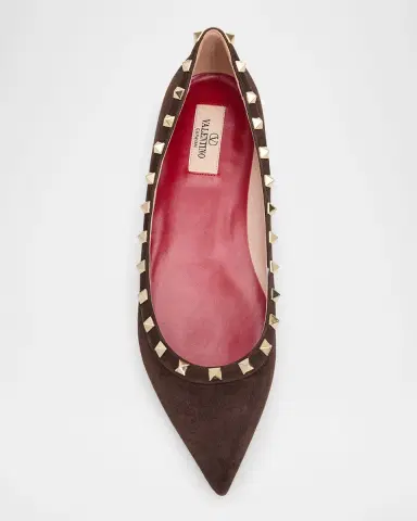 Valentino Garavani 5mm Rockstud Suede Ballerina Flats | Thumbnail 6 Valentino Garavani 5mm Rockstud Suede Ballerina Flats | Thumbnail 6