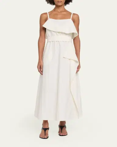 Proenza Schouler White Label Reign Washed Cotton Midi Dress | Thumbnail 2 Proenza Schouler White Label Reign Washed Cotton Midi Dress | Thumbnail 2