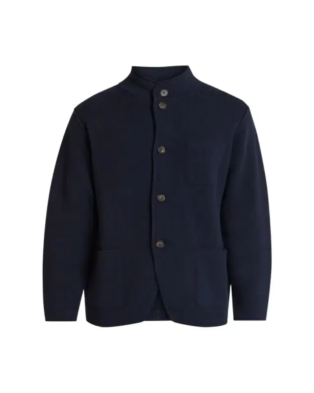 Kiton Men's Punto Cashmere Knit Band-Collar Jacket