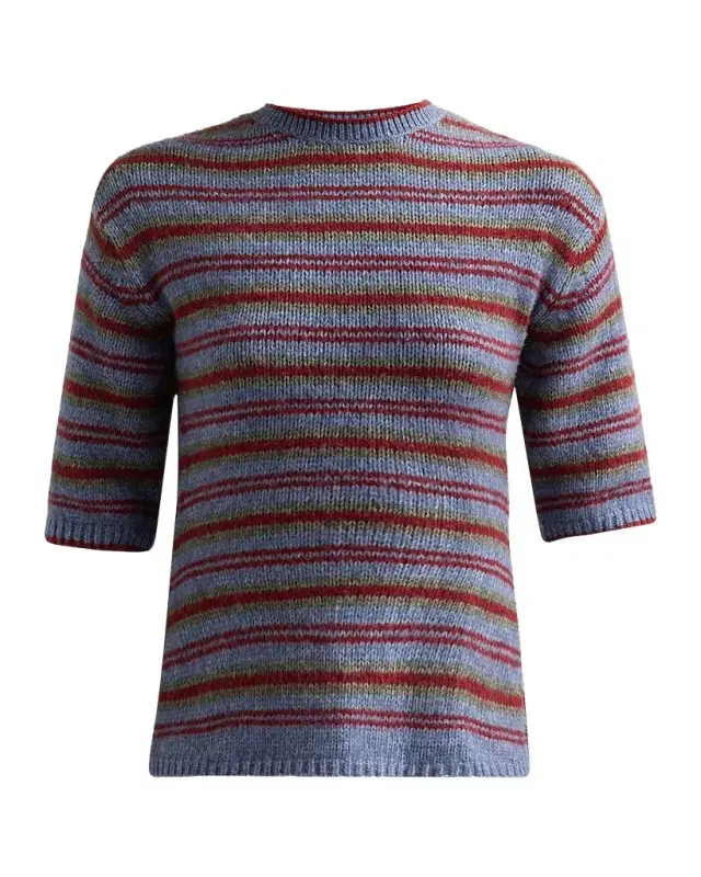 Proenza Schouler White Label Dana Striped Short-Sleeve Sweater
