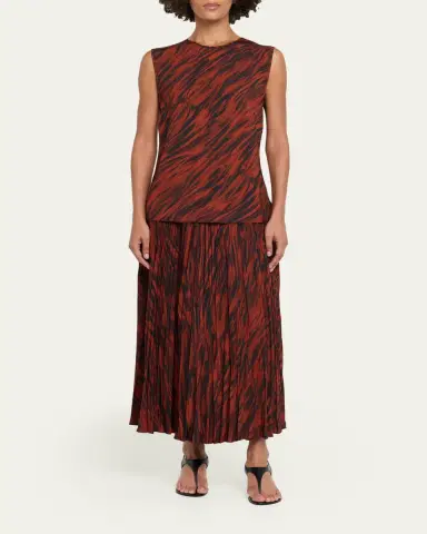 Proenza Schouler White Label Megan Sleeveless Printed Twill Top | Thumbnail 2 Proenza Schouler White Label Megan Sleeveless Printed Twill Top | Thumbnail 2