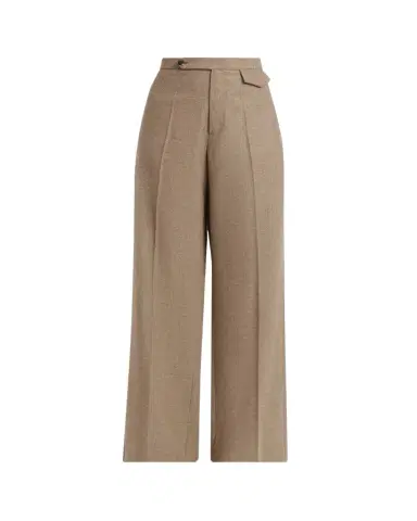 Kiton Herringbone Wool-Cashmere Wide-Leg Trousers | Thumbnail 1