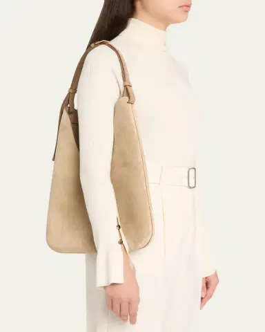 Tom Ford Kara Medium Hanging T Suede Hobo Bag | Thumbnail 2
