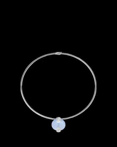 TABAYER 18K White Gold Diamond and Chalcedony Necklace | Thumbnail 2 TABAYER 18K White Gold Diamond and Chalcedony Necklace | Thumbnail 2