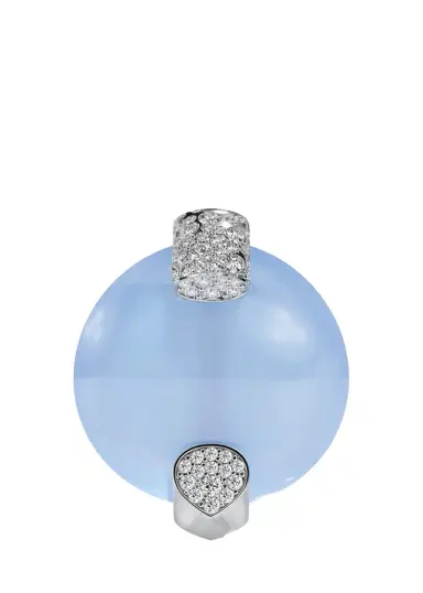 TABAYER 18K White Gold Diamond and Chalcedony Earring, Single | Thumbnail 3 TABAYER 18K White Gold Diamond and Chalcedony Earring, Single | Thumbnail 3