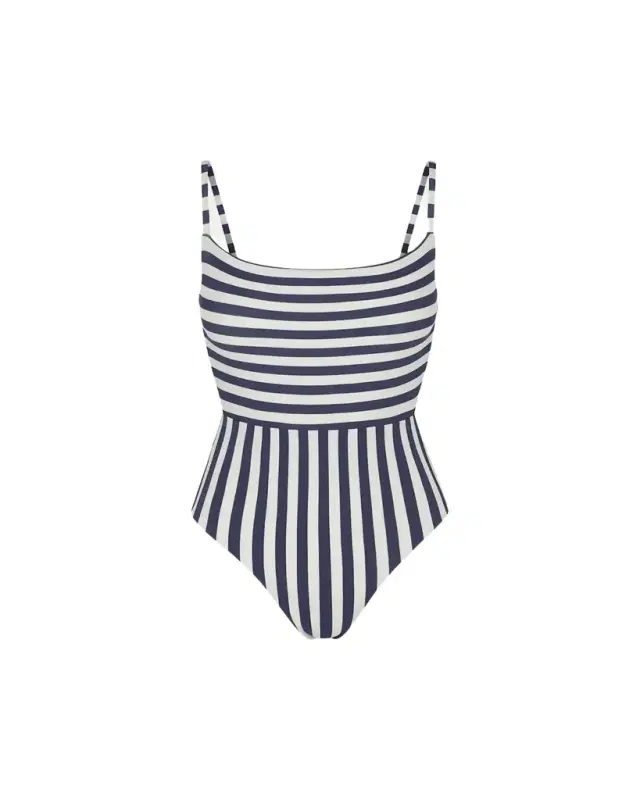 ANEMOS Mixed Stripes Square-Neck One-Piece Swimsuit