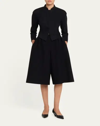 The Row Fauna Pleated Wide-Leg Culotte Shorts | Thumbnail 2 The Row Fauna Pleated Wide-Leg Culotte Shorts | Thumbnail 2
