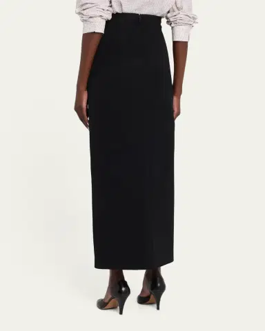 The Row Iphora Wool Crepe Slit Midi Skirt | Thumbnail 3 The Row Iphora Wool Crepe Slit Midi Skirt | Thumbnail 3