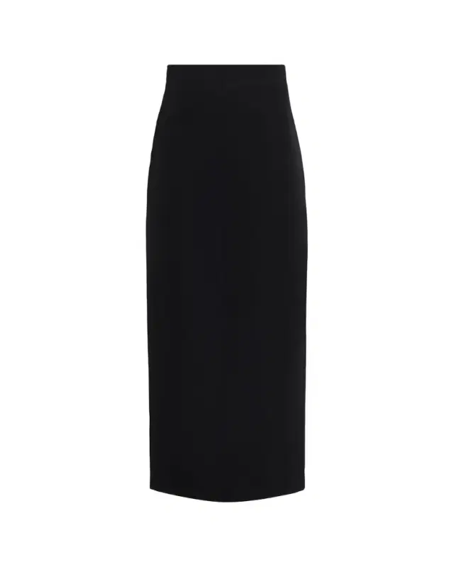 THE ROW Iphora Wool Crepe Slit Midi Skirt