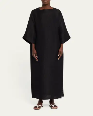 The Row Oraffa 3/4-Sleeve Silk-Linen Maxi Dress | Thumbnail 2