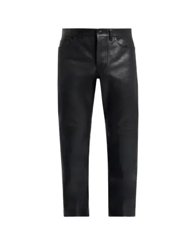 Tom Ford Men's Grained Leather Straight Leg Five-Pocket Pants | Thumbnail 1