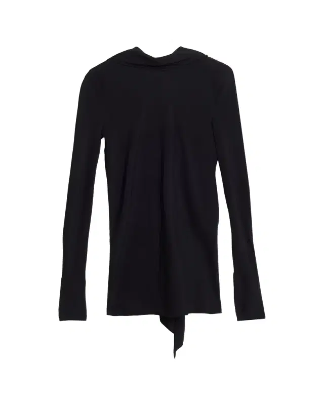 THE ROW Evo Long-Sleeve Crepe Low-Back Top
