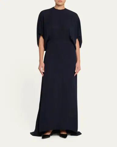 The Row Koralie Silk Chiffon Capelet Maxi Dress | Thumbnail 2