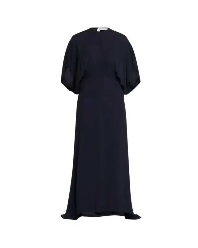 The Row Koralie Silk Chiffon Capelet Maxi Dress
