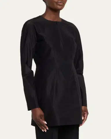 The Row Elione Long-Sleeve Silk Taffeta Top | Thumbnail 4 The Row Elione Long-Sleeve Silk Taffeta Top | Thumbnail 4