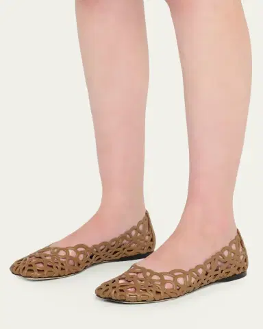 LOEWE Petal Anagram Leather Ballerina Flats | Thumbnail 2
