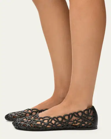 LOEWE Petal Anagram Leather Ballerina Flats | Thumbnail 11