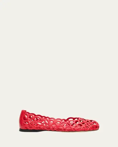 LOEWE Petal Anagram Leather Ballerina Flats | Thumbnail 6