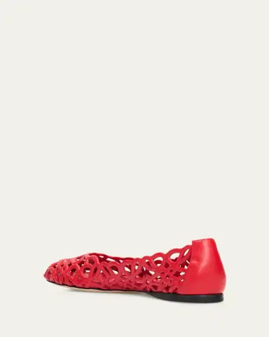LOEWE Petal Anagram Leather Ballerina Flats | Thumbnail 8