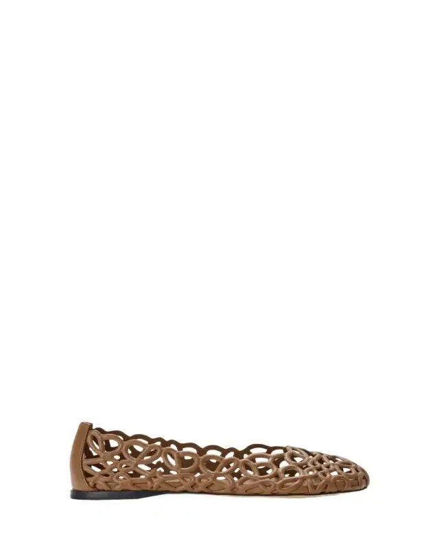 Petal Anagram Leather Ballerina Flats