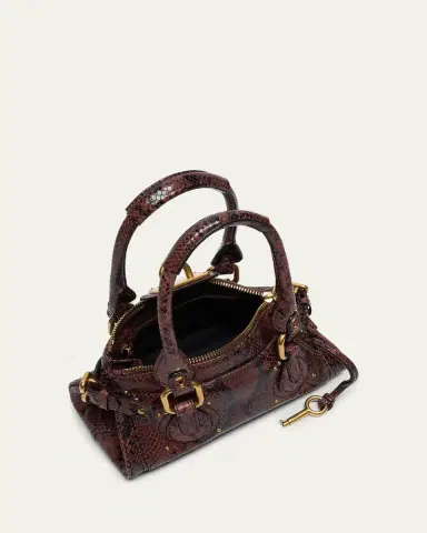 Chloé Paddington Small Python-Print Leather Top-Handle Bag | Thumbnail 4 Chloé Paddington Small Python-Print Leather Top-Handle Bag | Thumbnail 4