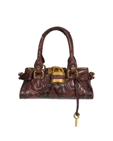 Chloé Paddington Small Python-Print Leather Top-Handle Bag | Thumbnail 1 Chloé Paddington Small Python-Print Leather Top-Handle Bag | Thumbnail 1