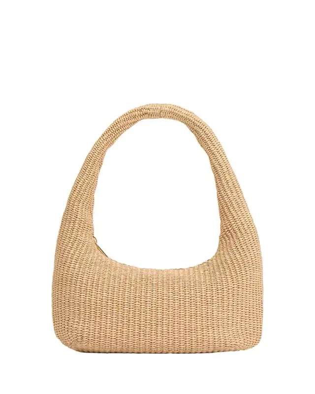 Gnocchi Mini Raffia-Effect Top-Handle Bag