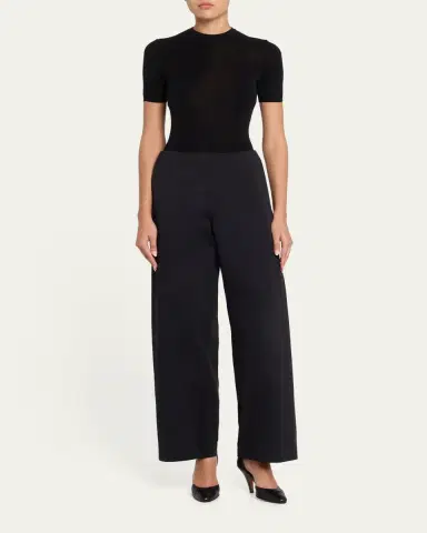 The Row Galileo Pleated Cotton-Silk Barrel-Leg Pants | Thumbnail 2 The Row Galileo Pleated Cotton-Silk Barrel-Leg Pants | Thumbnail 2
