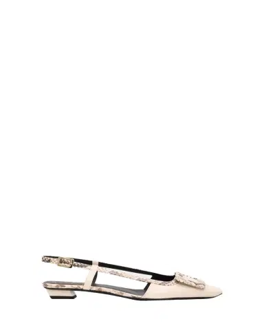 Roger Vivier Snakeskin-Embossed Trim Leather Slingback Pumps | Thumbnail 1 Roger Vivier Snakeskin-Embossed Trim Leather Slingback Pumps | Thumbnail 1