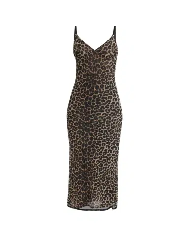 Saint Laurent Leopard Tulle Slip Dress | Thumbnail 1