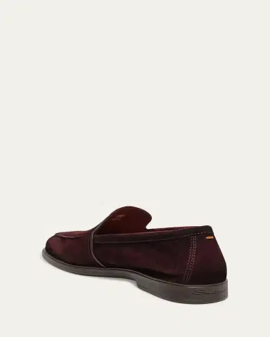 Santoni Men's Malibu Suede Apron-Toe Loafers | Thumbnail 3 Santoni Men's Malibu Suede Apron-Toe Loafers | Thumbnail 3