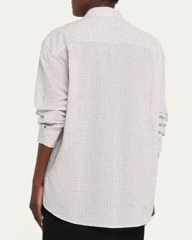 The Row Dalan Check Cotton Poplin Button-Down Shirt | Thumbnail 3