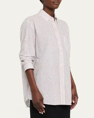 The Row Dalan Check Cotton Poplin Button-Down Shirt | Thumbnail 4