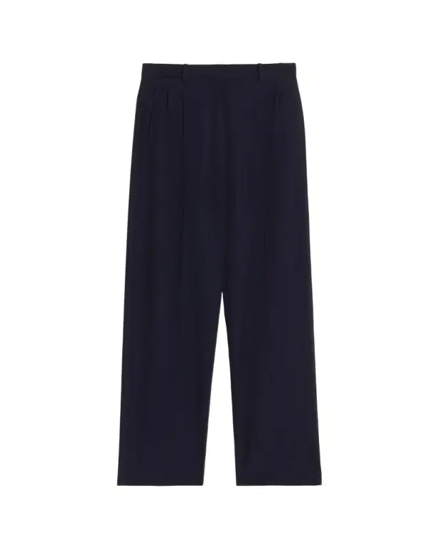 THE ROW Mune Double-Pleated Wool Straight-Leg Pants