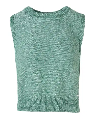Akris Linen-Cotton Micro Sequin Sleeveless Knit Top | Thumbnail 1
