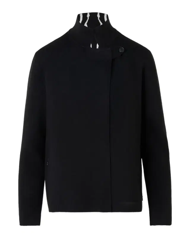 Akris Cashmere Reversible Zebra Knit Cardigan