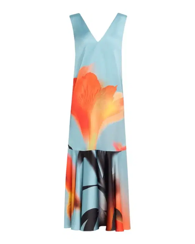 MISA Los Angeles Isah Floral Satin Maxi Dress