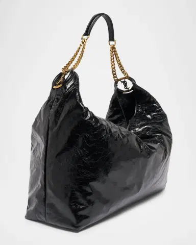 Saint Laurent Cassandre Hobo Bag in Crinkled Patent Leather | Thumbnail 3 Saint Laurent Cassandre Hobo Bag in Crinkled Patent Leather | Thumbnail 3