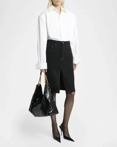 Saint Laurent Cassandre Hobo Bag in Crinkled Patent Leather | Thumbnail 5 Saint Laurent Cassandre Hobo Bag in Crinkled Patent Leather | Thumbnail 5