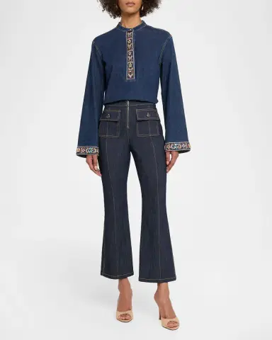 Cinq à Sept Azure Skinny Flare Jeans | Thumbnail 2