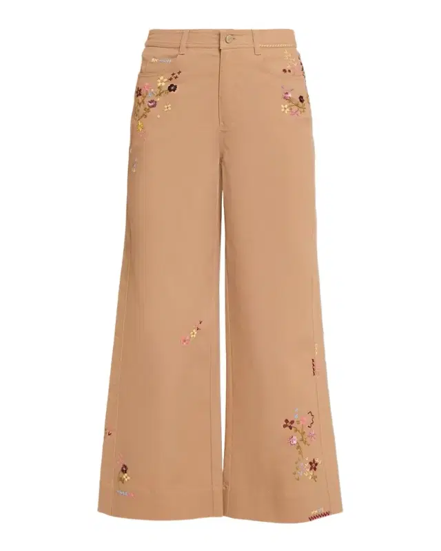 Cinq a Sept Flared Wildflower Embroidered Pants