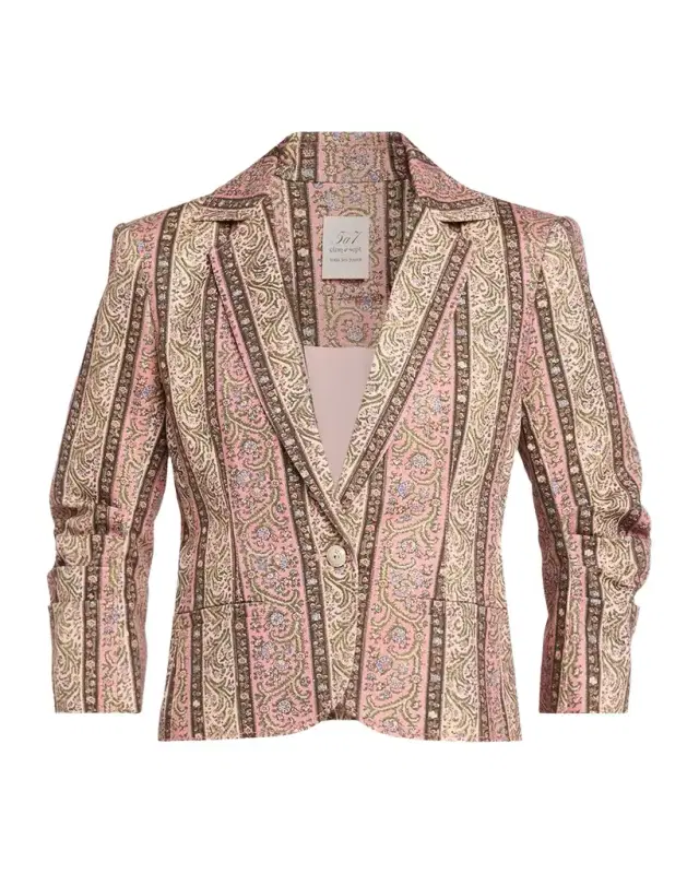 Cinq à Sept Pepper Paisley Single-Breasted Blazer