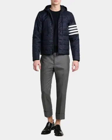 Thom Browne Men's Lightweight Quilted Ripstop Hooded Liner Jacket | Thumbnail 2
